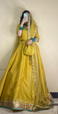 Yellow & blue lehnga