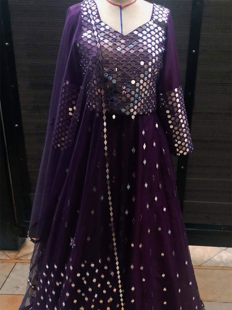 Mirror work lehnga